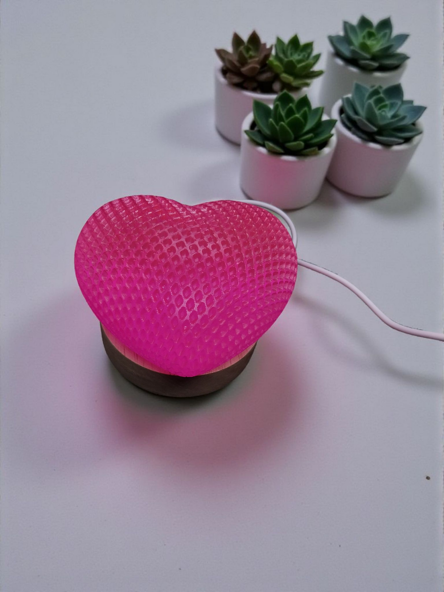 Hot Pink Heart- USB lamp