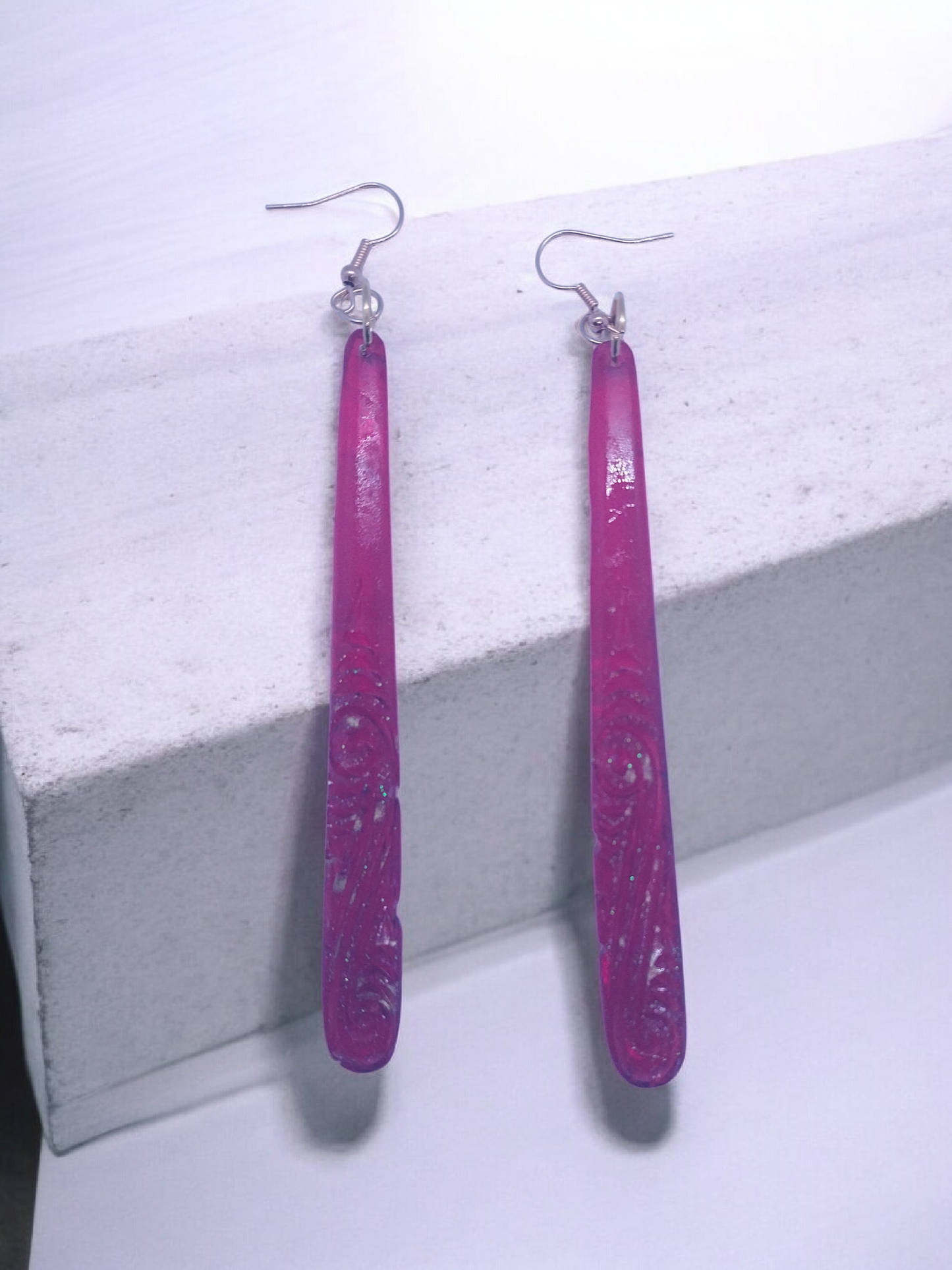 Red pendant earrings