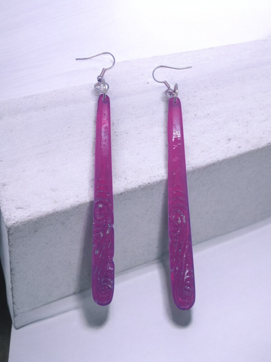 Red pendant earrings